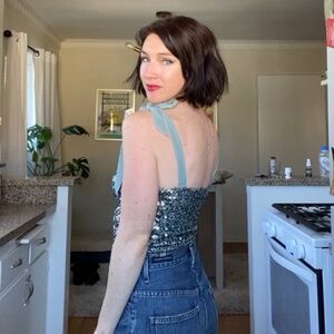 *EUC* Free People Hey Girl Sequin Cami XS